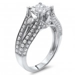 White Gold 2ct TDW Diamond Enhanced Engagement Ring - Handcrafted By Name My Rings™