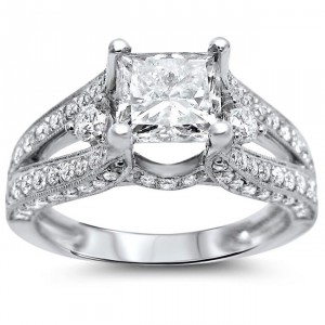 White Gold 2ct TDW Diamond Enhanced Engagement Ring - Handcrafted By Name My Rings™