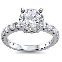 White Gold 2ct TDW Round Clarity-enhanced Diamond Engagement Ring - Handcrafted By Name My Rings™