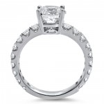 White Gold 2ct TDW Round Clarity-enhanced Diamond Engagement Ring - Handcrafted By Name My Rings™