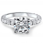 White Gold 2ct TDW Round Clarity-enhanced Diamond Engagement Ring - Handcrafted By Name My Rings™