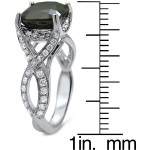 White Gold 3 1/4ct Black/ White Cushion-cut Diamond Engagement Ring - Handcrafted By Name My Rings™