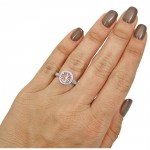 White Gold 3 1/5ct TGW Round-cut Morganite Diamond Engagement Ring - Handcrafted By Name My Rings™