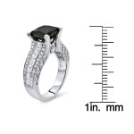 White Gold 3 2/5ct TDW Black Princess-cut Round Diamond Ring - Handcrafted By Name My Rings™