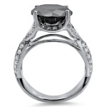White Gold 4 1/4ct TDW Round-cut Black/ White Diamond Ring - Handcrafted By Name My Rings™