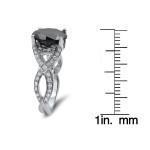White Gold 4 1/4ct TDW Round-cut Black/ White Diamond Ring - Handcrafted By Name My Rings™