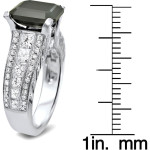 White Gold 4 1/6 TDW Emerald-cut Black Diamond Engagement Ring - Handcrafted By Name My Rings™