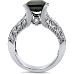 White Gold 4 1/6 TDW Emerald-cut Black Diamond Engagement Ring - Handcrafted By Name My Rings™