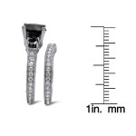 White Gold 4 2/5ct TDW Black and White 3-stone Diamond Bridal Ring Set - Handcrafted By Name My Rings™