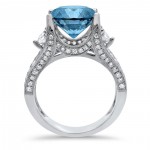 White Gold 5 2/5ct TDW Blue Diamond Engagement Ring - Handcrafted By Name My Rings™