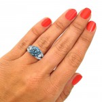 White Gold 5 2/5ct TDW Blue Diamond Engagement Ring - Handcrafted By Name My Rings™