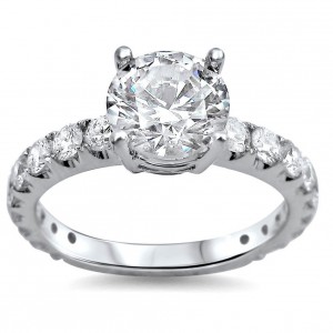 White Gold Clarity Enhanced 1 3/5ct TDW Diamond Engagement Ring - Handcrafted By Name My Rings™