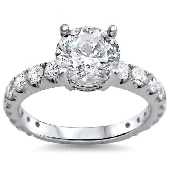 White Gold Clarity Enhanced 1 3/5ct TDW Diamond Engagement Ring - Handcrafted By Name My Rings™