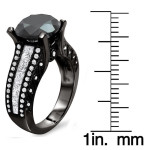 18kBlack Gold 4 1/2ct TDW B-lack and White Round-cut Diamond Engagement Ring - Handcrafted By Name My Rings™