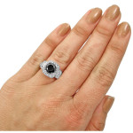 3 1/2 ct Black Round Diamond Engagement Ring Gold - Handcrafted By Name My Rings™