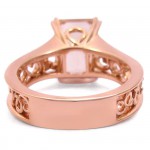 3 1/6 ct TGW Emerald Morganite Diamond Engagement Ring Vintage Style Rose Gold - Handcrafted By Name My Rings™