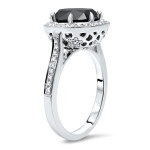 4 2/5 Black Round Diamond Engagement White Gold - Handcrafted By Name My Rings™