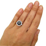 4 2/5 Black Round Diamond Engagement White Gold - Handcrafted By Name My Rings™