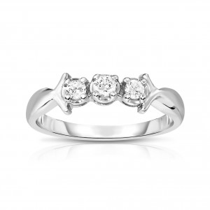 Noray Designs White Gold 3-Stone Diamond Engagement Ring - Handcrafted By Name My Rings™
