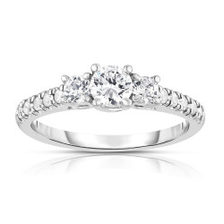 Noray Designs White Gold 3-Stone Diamond Engagement Ring - Handcrafted By Name My Rings™
