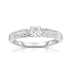 Noray Designs Gold 1/3ct TDW White Diamond Engagement Ring - Handcrafted By Name My Rings™
