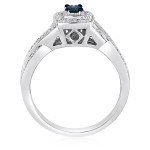 Platinaire 1/2ct TDW Blue and White Diamond Bridal Set - Handcrafted By Name My Rings™