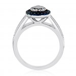 Platinaire 3/8ct TDW Blue and White Diamond Bridal Set - Handcrafted By Name My Rings™