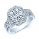 Platinum 1 2/5ct TDW Diamond Asscher Ring - Handcrafted By Name My Rings™