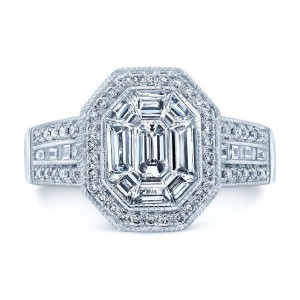 Platinum 1 2/5ct TDW Diamond Asscher Ring - Handcrafted By Name My Rings™