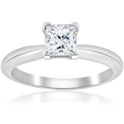 Platinum 1 ct TDW Princess Cut Diamond GIA Certified Solitaire Engagement Ring - Handcrafted By Name My Rings™