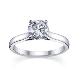Platinum 1ct TDW Diamond Solitaire Engagement Ring - Handcrafted By Name My Rings™