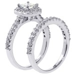 Platinum 2 1/10ct TDW Diamond Bridal Ring Set - Handcrafted By Name My Rings™