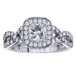 Platinum 2 1/10ct TDW Princess-cut Diamond Engagement Ring - Handcrafted By Name My Rings™