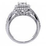 Platinum 2 3/4ct TDW Clarity Enhanced Princess Diamond Bridal Ring Set - Handcrafted By Name My Rings™