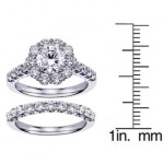 Platinum 2 7/8ct TDW Diamond Brilliant Cut Halo Engagement Bridal Set - Handcrafted By Name My Rings™
