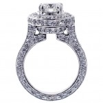 Platinum 3 4/5ct TDW Round Halo Diamond Engagement Ring - Handcrafted By Name My Rings™