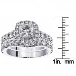 Platinum 3ct TDW Princess Diamond Bridal Ring Set - Handcrafted By Name My Rings™