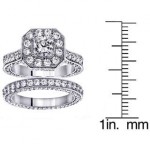 Platinum 4 1/2ct TDW Princess-cut Engagement Bridal Set - Handcrafted By Name My Rings™