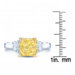 Platinum and Gold 2 1/10ct GIA-certified Fancy Light Yellow Diamond Ring - Handcrafted By Name My Rings™