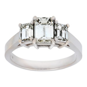 Pre-owned White Gold 1 3/4ct TDW Three-stone Engagement Ring - Handcrafted By Name My Rings™