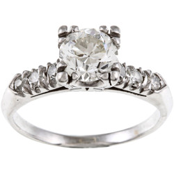 Pre-owned Platinum 1 1/3ct TDW Vintage Engagement Ring - Handcrafted By Name My Rings™