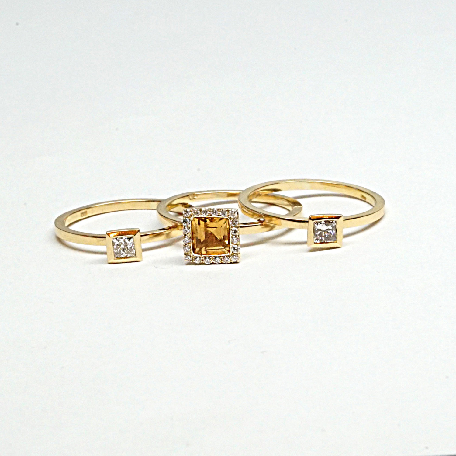 Small Square Diamond Ring, Square Diamond Engagement Ring Gold