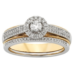 Two-tone Gold 1/2ct TDW Diamond Bridal Set - Handcrafted By Name My Rings™