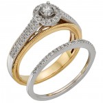 Two-tone Gold 1/2ct TDW Diamond Bridal Set - Handcrafted By Name My Rings™