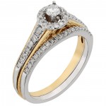 Two-tone Gold 1/2ct TDW Round Diamond Bridal Set - Handcrafted By Name My Rings™