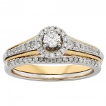 Two-tone Gold 1/2ct TDW Round Diamond Bridal Set - Handcrafted By Name My Rings™