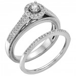 White Gold 1/2ct TDW White Diamond Bridal Set - Handcrafted By Name My Rings™
