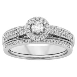 White Gold 1/2ct TDW White Diamond Bridal Set - Handcrafted By Name My Rings™