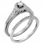 White Gold 1/2ct TW Diamond Bridal Set - Handcrafted By Name My Rings™