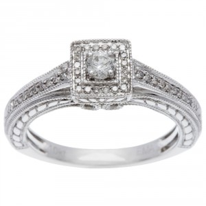 White Gold 1/4ct TDW Princess Diamond Ring - Handcrafted By Name My Rings™